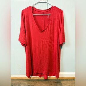 Torrid Favorite Tunic Super Soft V-Neck Tee Red 2X | Plus Size Basic Top